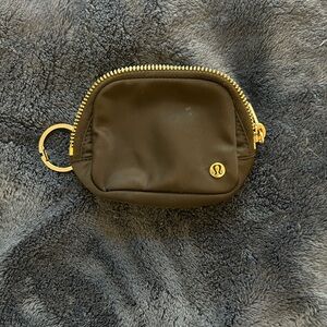 lululemon athletica Black Pocket Keychain Pouch with Gold Hardware